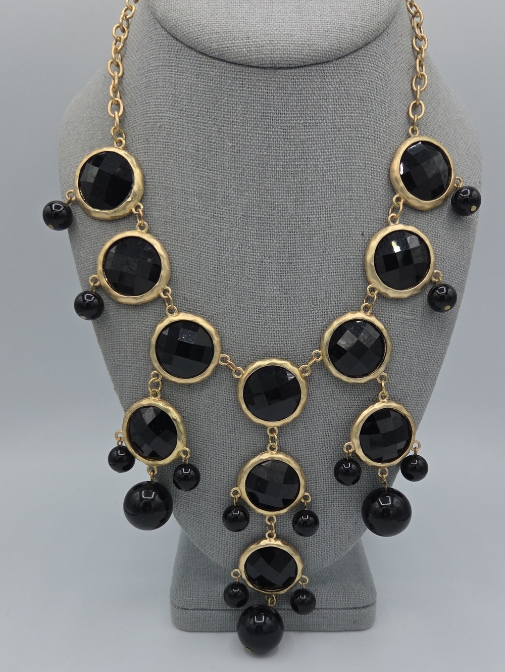 5 for $25! Robert Rose Gold-Tone Black Statement Necklace